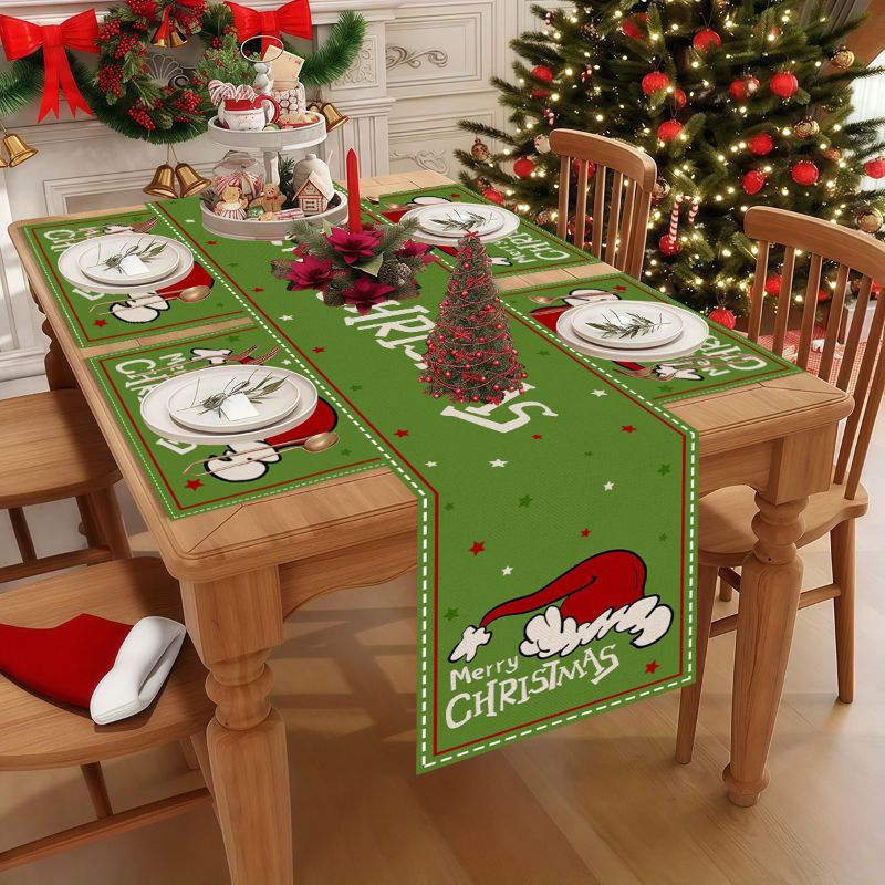 VIKAMA Cute Cartoon Christmas  - огляд і ціна Christmas Table Runner